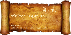 Mézes Angéla névjegykártya